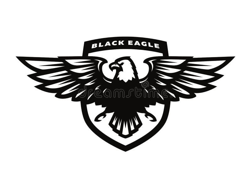 Logotipo preto da águia, símbolo, emblema