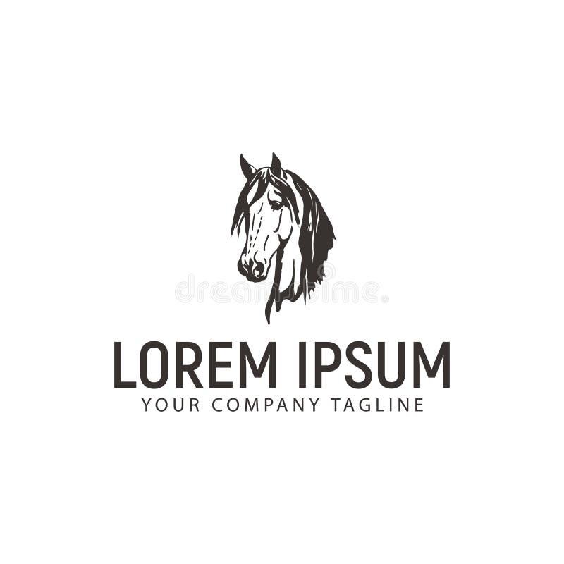 Logotipo principal del caballo plantilla del concepto de diseño del vintage stock de ilustración Logotipo principal del caballo plantilla del concepto de diseño del vintage stock de ilustración