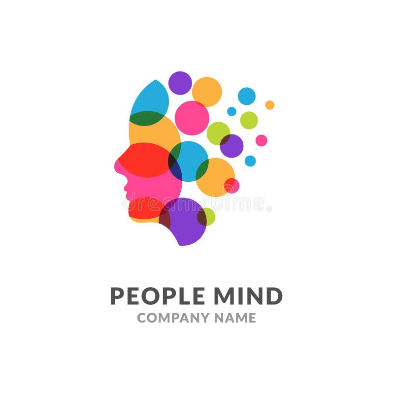Logotipo principal humano de la cara, hombre creativo del cerebro Logotipo del diseño de la mente de la inteligencia de la innova