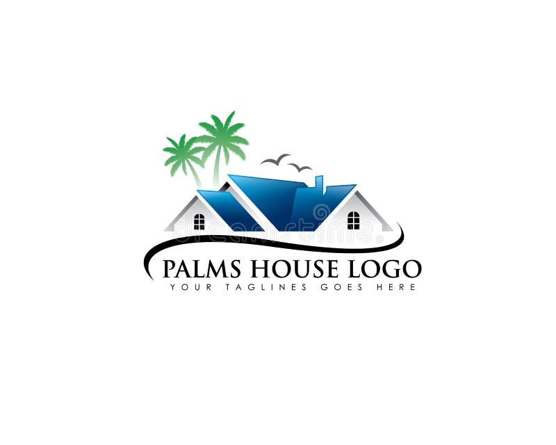 Logotipo realestate da palmeira ilustração do vetor Logotipo realestate da palmeira ilustração do vetor