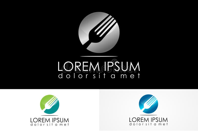 logotipo redondo da forquilha ilustração stock logotipo redondo da forquilha ilustração stock