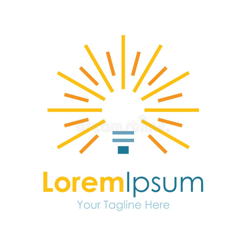 Logotipo simple brillante Shinning del icono del negocio de la bombilla stock de ilustración Logotipo simple brillante Shinning del icono del negocio de la bombilla stock de ilustración