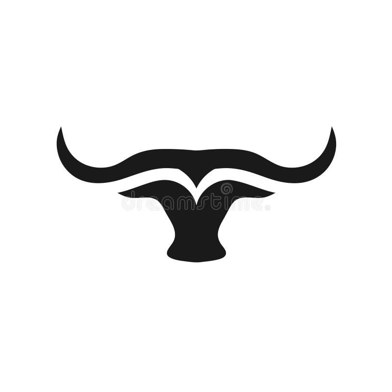 Abstract simple bull head vector logo concept illustration, Buffalo head logo, Bull head logo. Abstract simple bull head vector logo concept illustration, Buffalo head logo, Bull head logo