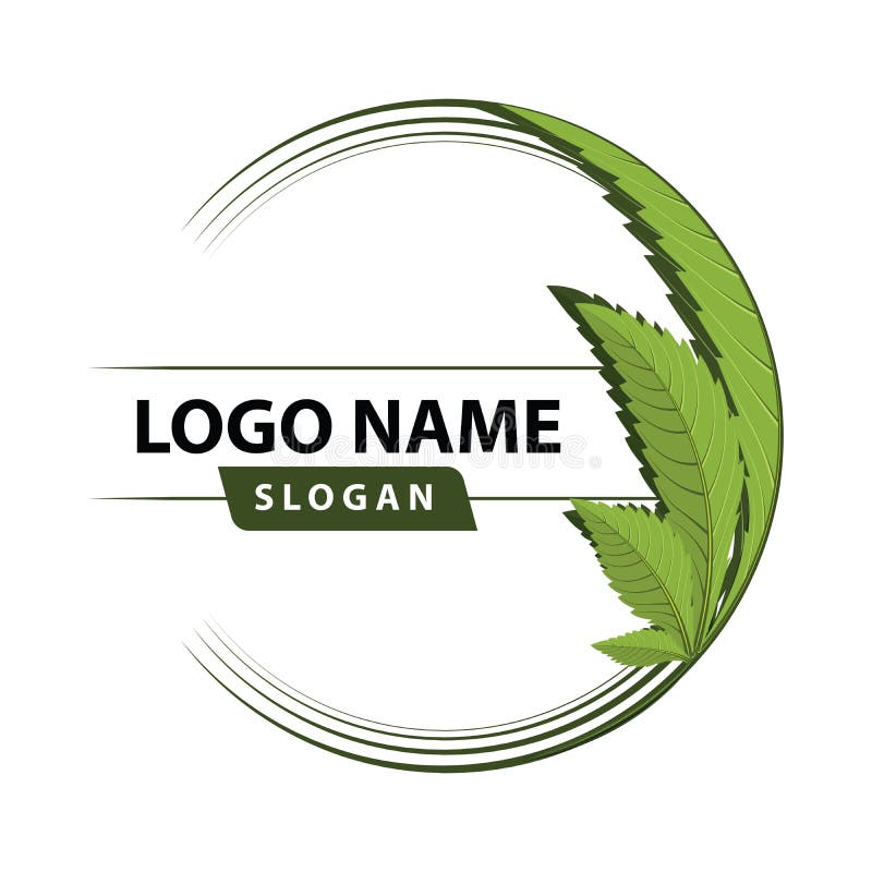 Logotipo verde de la hoja del cáñamo libre illustration Logotipo verde de la hoja del cáñamo libre illustration
