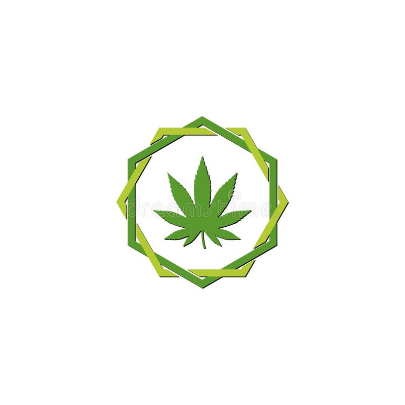 Logotipo verde del icono de la mala hierba de la hoja del cáñamo de la marijuana libre illustration Logotipo verde del icono de la mala hierba de la hoja del cáñamo de la marijuana libre illustration
