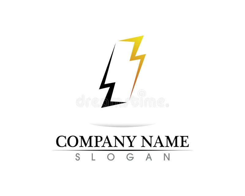 Logotipo y s? mbolos el? ctricos del icono del rel? mpago del vector stock de ilustración