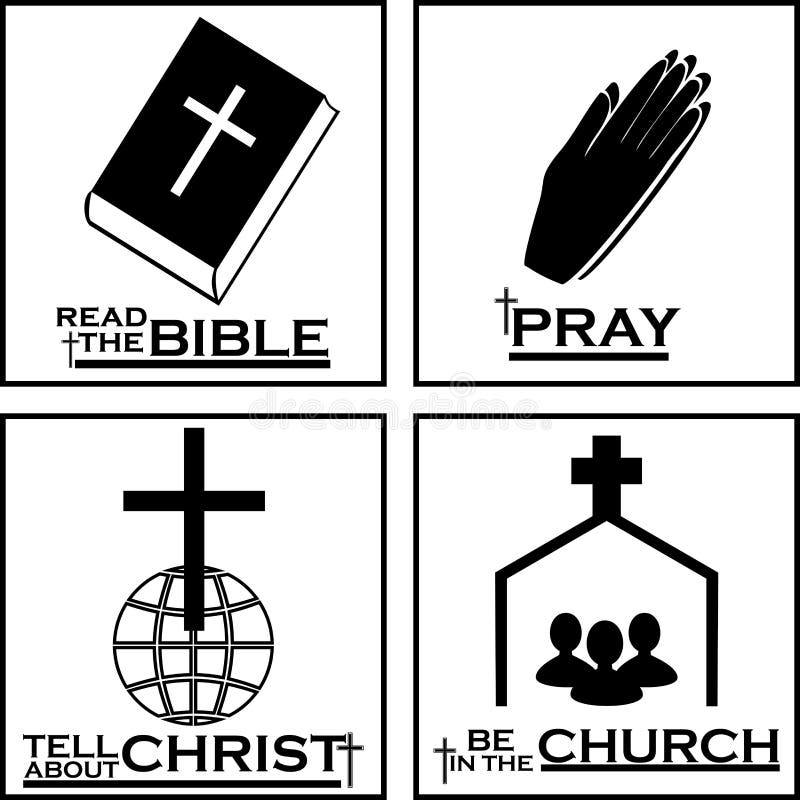Logótipos cristãos por Christian Icons ilustração stock