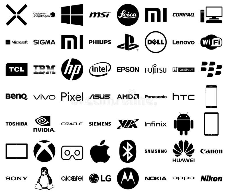 Logotipos da empresa da tecnologia