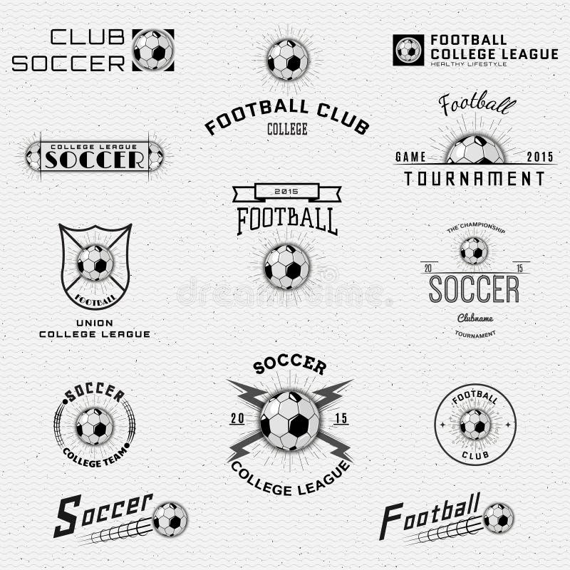 Logotipos dos crachás do futebol, do futebol e etiquetas para alguns ilustração royalty free Logotipos dos crachás do futebol, do futebol e etiquetas para alguns ilustração royalty free