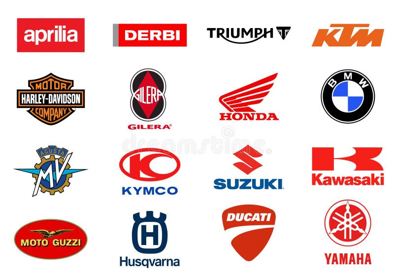 Logotipos dos produtores das motocicletas