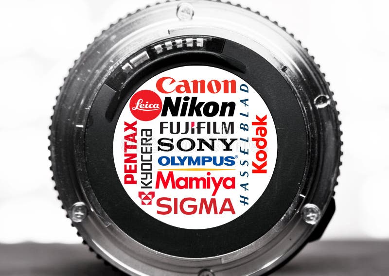 Logotipos y marcas de los fabricantes de la cámara