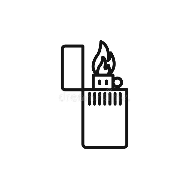Logotyp för brandtändningsikonen, symbolkontur för vektor stock illustrationer
