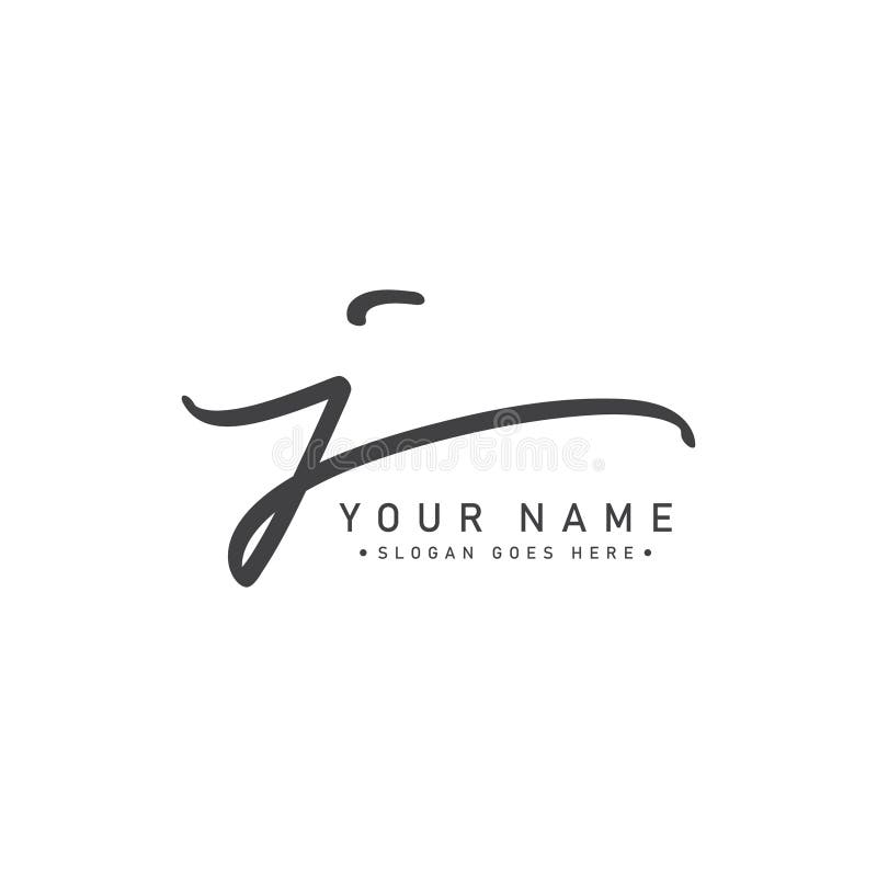 Logotyp för handskriven underskrift för inledande bokstav j