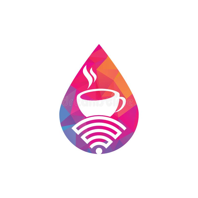 Logotyp för kaffepwifi-tappform. stock illustrationer