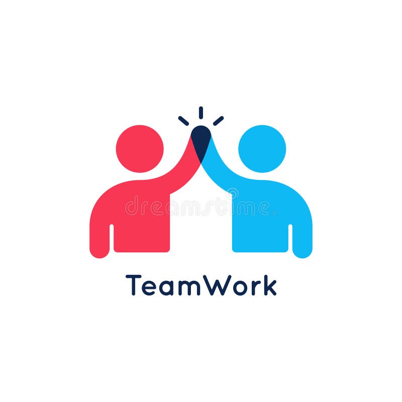 Logotyp för teamarbete Ikon för teamarbete på vitt vektor illustrationer