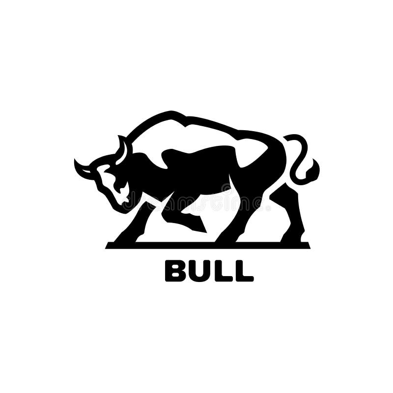 Logotyp för tjursymbol. svartvit stil. vektorillustration.