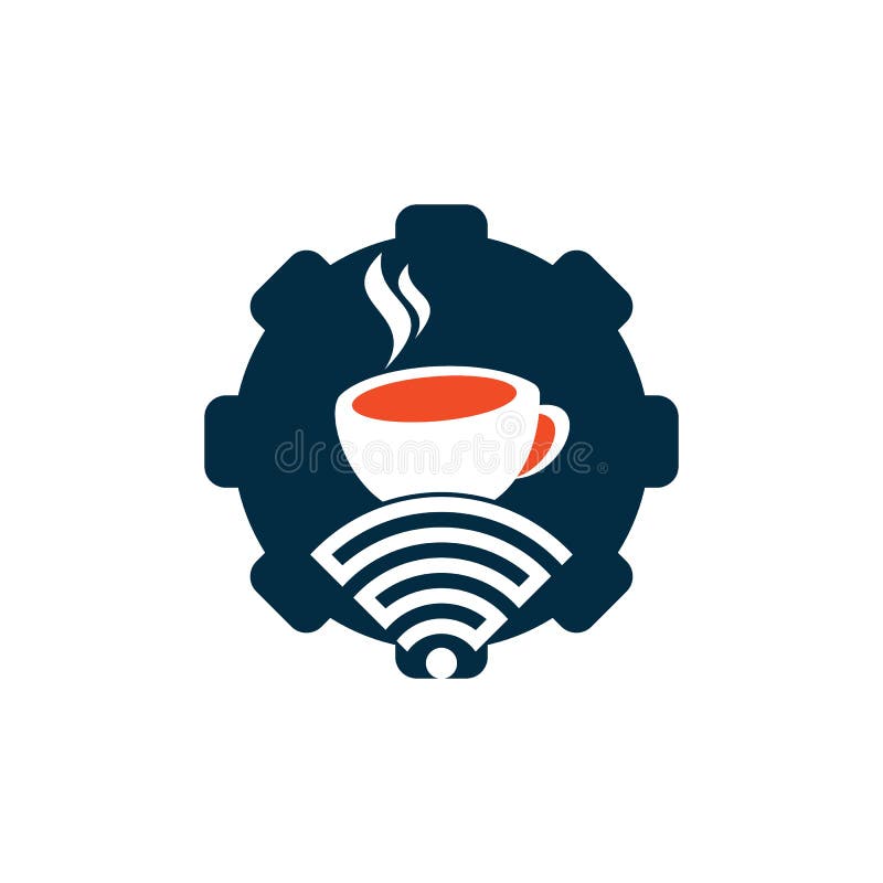 Logotyp för utformning av kaffetrådar. vektor illustrationer
