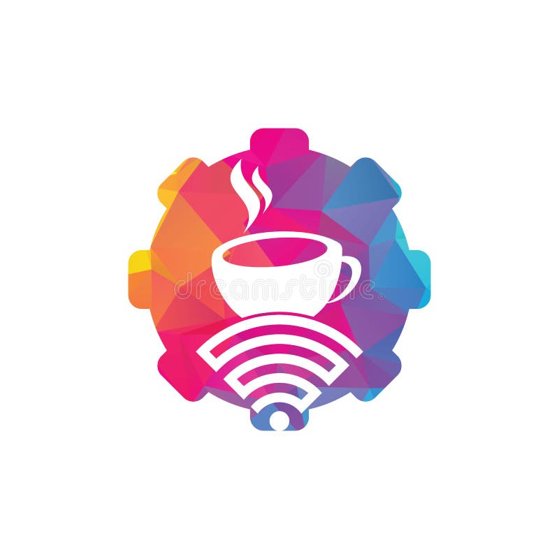 Logotyp för utformning av kaffetrådar. stock illustrationer