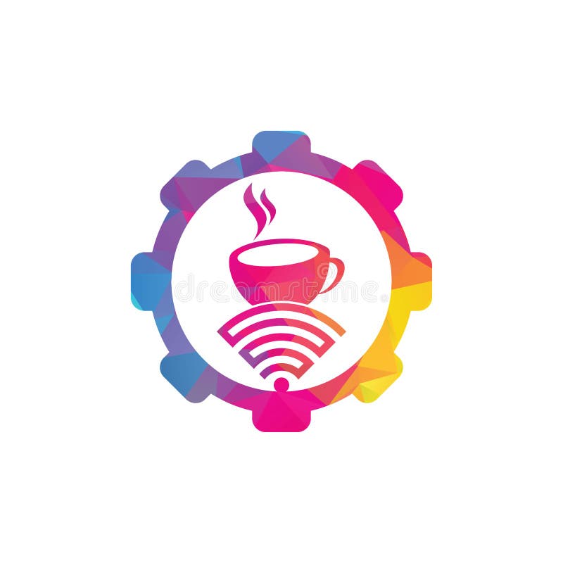 Logotyp för utformning av kaffetrådar. vektor illustrationer