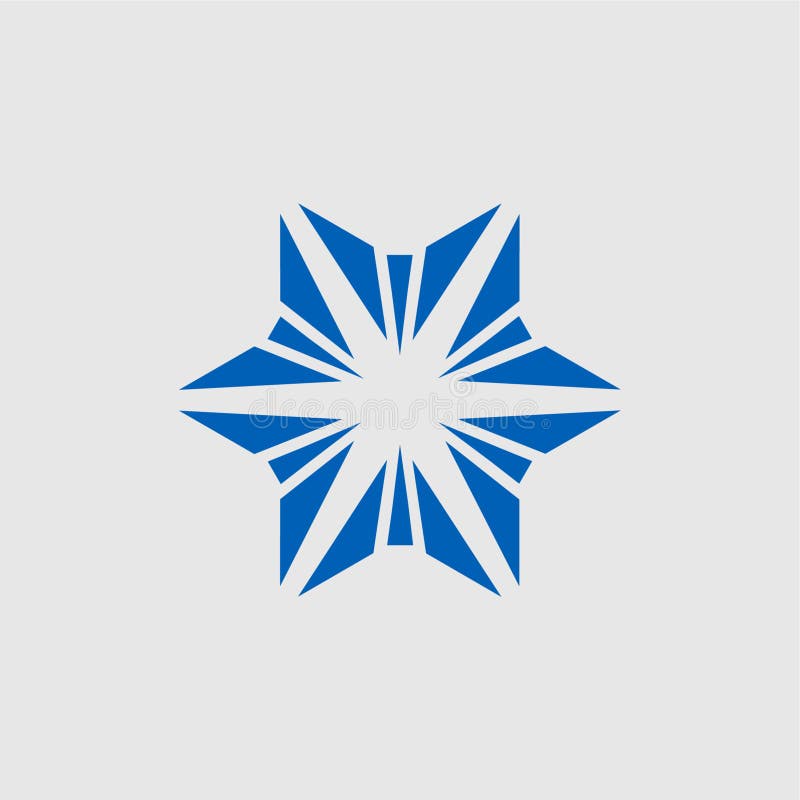 Logotyp i form av snöflake stock illustrationer
