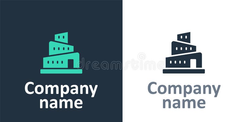 Logotype Babel tower bible story icon isolated on white background. Logo design template element. Vector