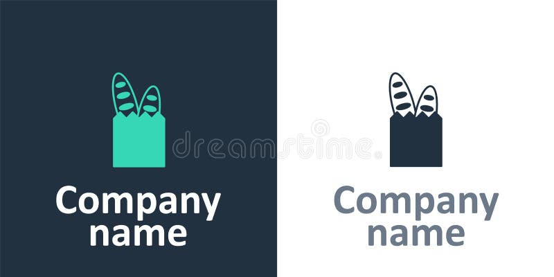 Logotype french baguette brechet icon izolowana na białym tle. element szablonu projektu logo. wektor.