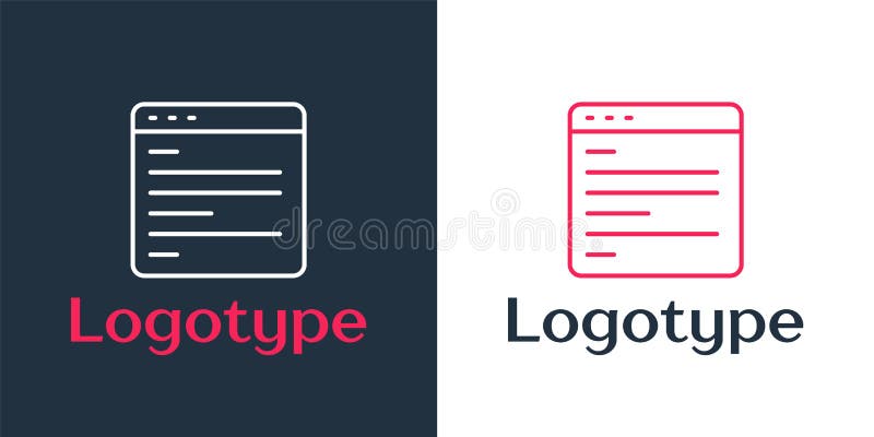 Logotype line Computer api interface icon isolated on white background. Application programming interface API technology vector illustration