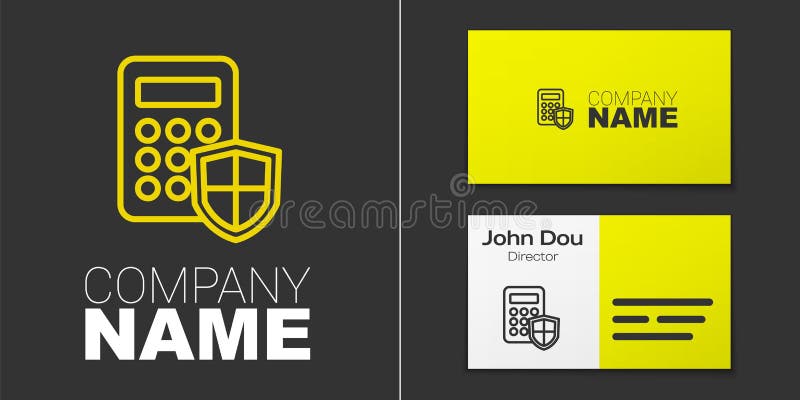 Logotype line Security system control panel with display icon isolated on grey background. Keypad of security system for royalty free illustration