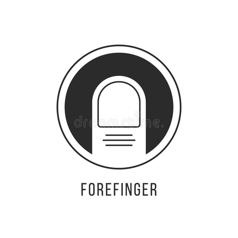 Logotype preto do dedo indicador no fundo branco ilustração stock
