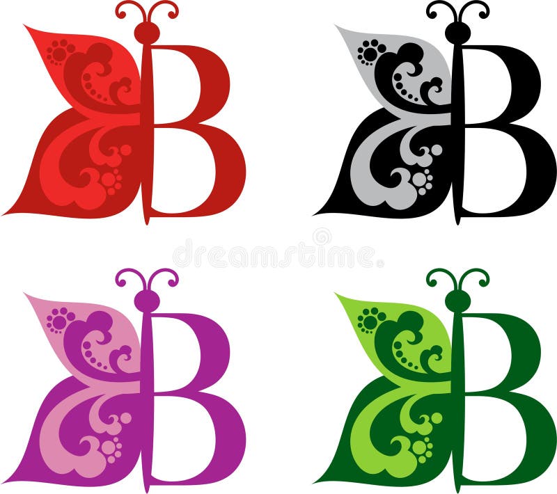 Logotypevlinder en brief B