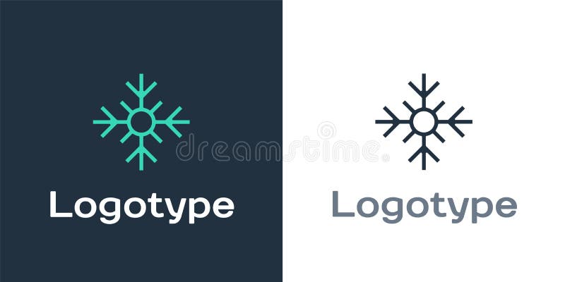 Logotypsnowflake-ikon isolerad på vit bakgrund. God jul och gott nytt år. mallelement för logotypdesign royaltyfri illustrationer
