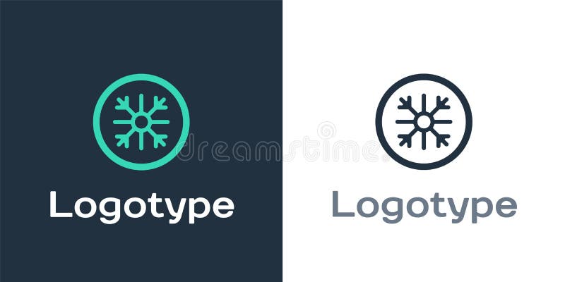 Logotypsnowflake-ikon isolerad på vit bakgrund. mallelement för logotypdesign. vektor royaltyfri illustrationer