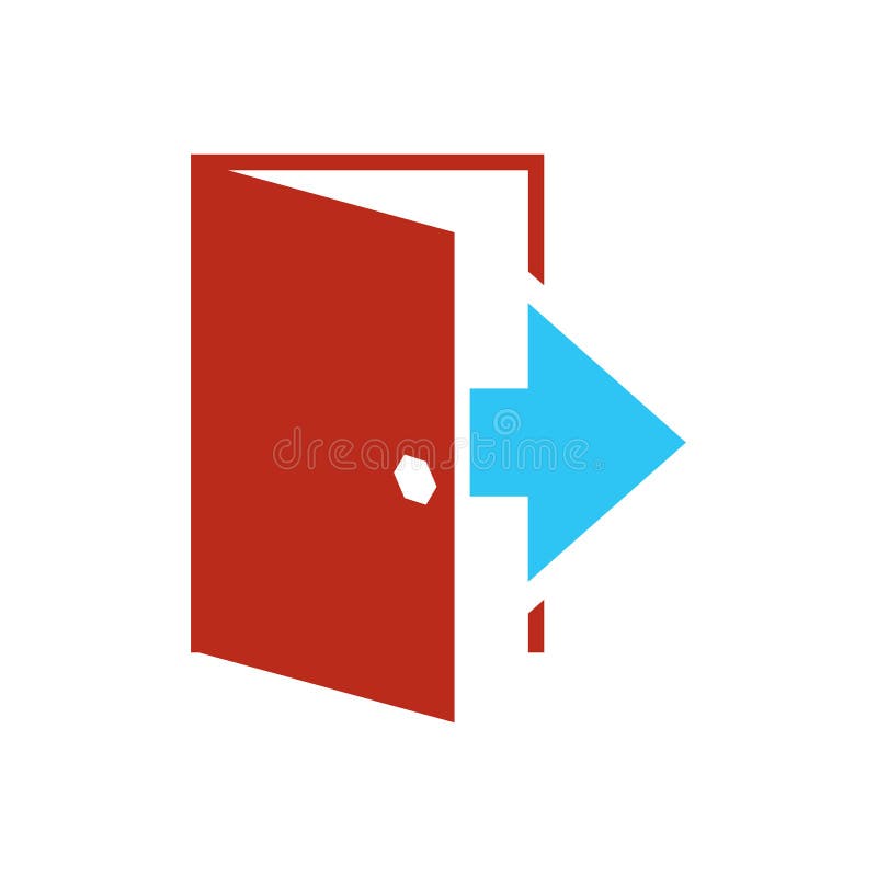 Logout icon - exit sign - register logout botton - flat vector illustration isolated on white background. vector illustration