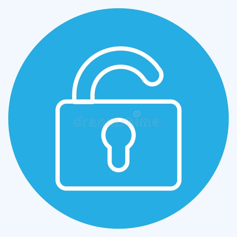 Logout Icon in trendy blue eyes style isolated on soft blue background stock illustration
