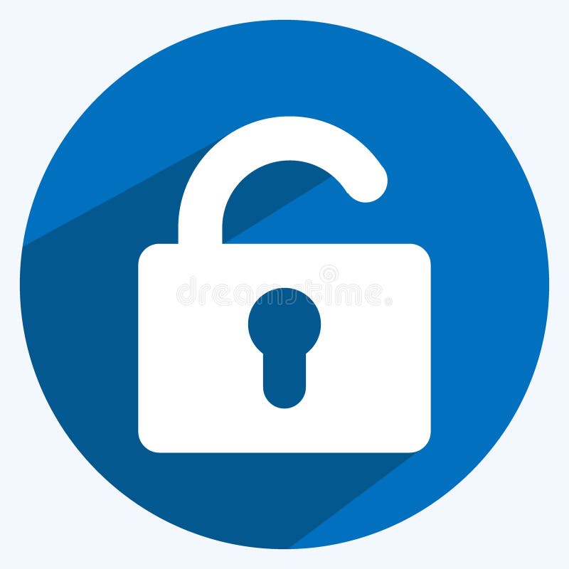 Logout Icon in trendy long shadow style isolated on soft blue background royalty free illustration