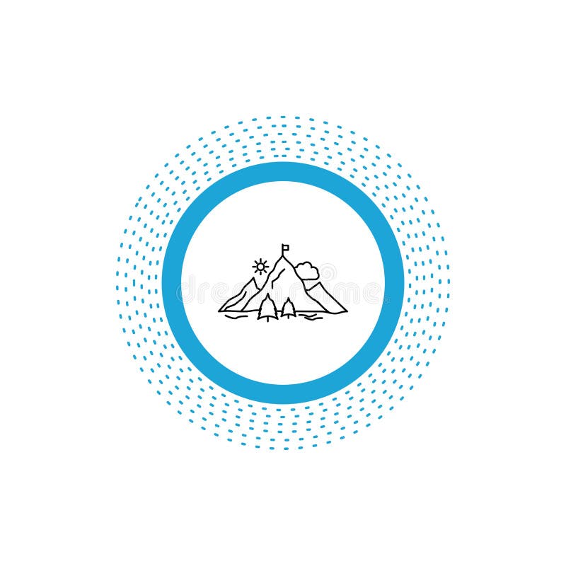 logro, bandera, misión, montaña, línea icono del éxito Ejemplo aislado vector ilustración del vector logro, bandera, misión, montaña, línea icono del éxito Ejemplo aislado vector ilustración del vector