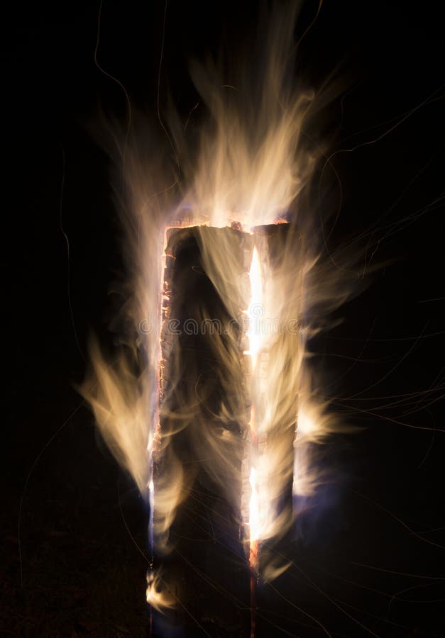 Logs burning stock photography