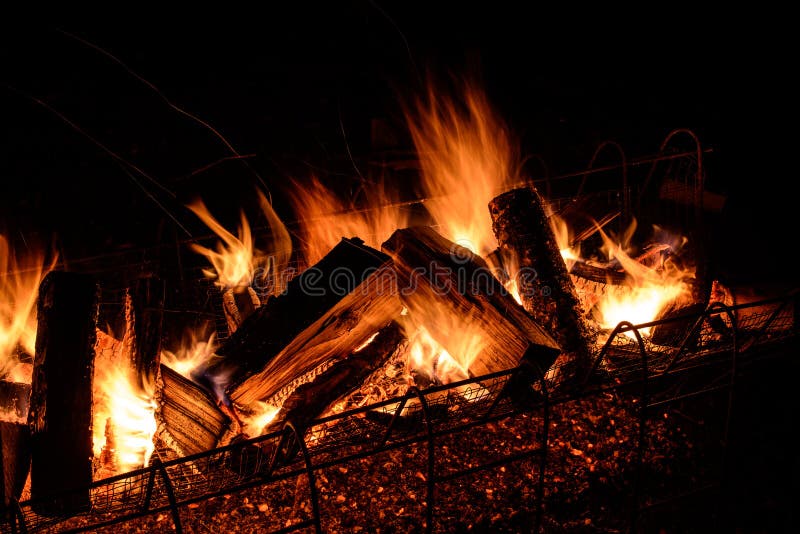 Logs burning stock photos