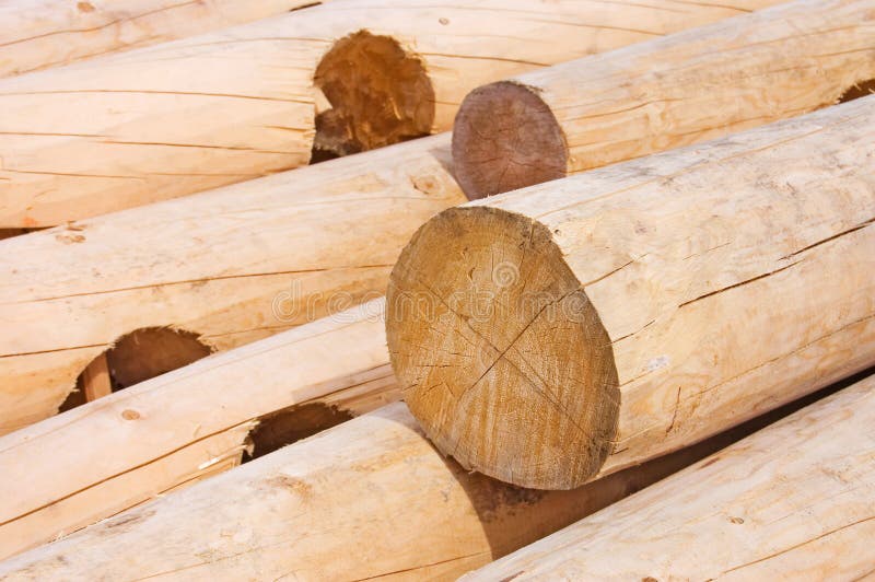 Logs for house building stock photo. Image of culture 16317218