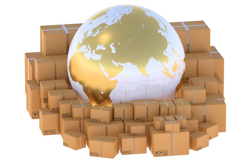 Logística global, transporte e conce mundial do negócio da entrega ilustração royalty free Logística global, transporte e conce mundial do negócio da entrega ilustração royalty free