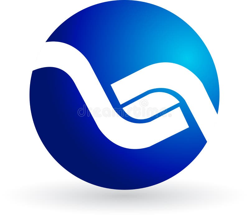 Logótipo azul ilustração stock