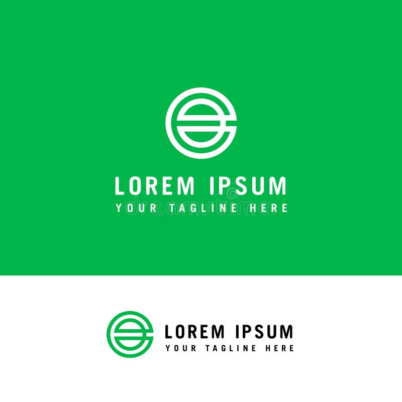 Logótipo inicial e no interior e logotipo em minúsculas arredondado ilustração royalty free