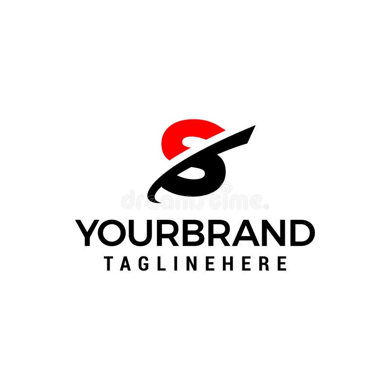 Logótipo S da letra inicial com modelo de vetor gráfico de elemento de fatia ilustração stock