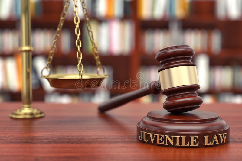 Juvenile Law. Gavel and word Juvenile Law on sound block. Juvenile Law. Gavel and word Juvenile Law on sound block