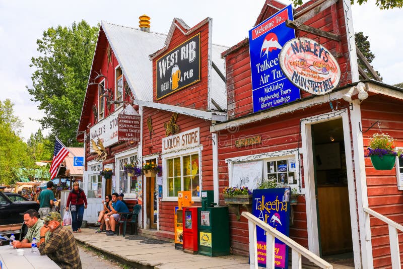 Loja De Alaska Talkeetna, Bar E Táxi De Ar Do Centro Imagem Editorial