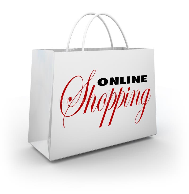 Loja em linha da Web do comércio eletrônico do saco de compras