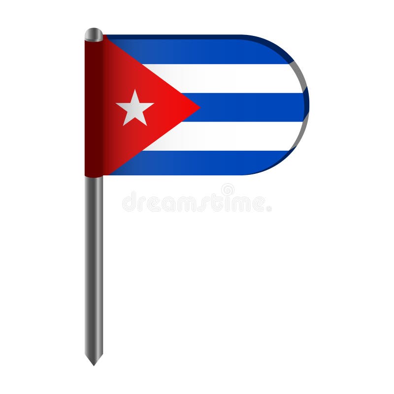 Lokalisierte Flagge von Kuba stock abbildung Lokalisierte Flagge von Kuba stock abbildung