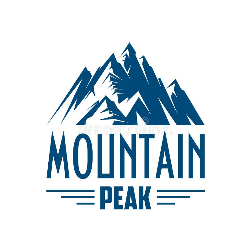 Lokalisierte Ikone oder Emblem der Bergspitze Vektor
