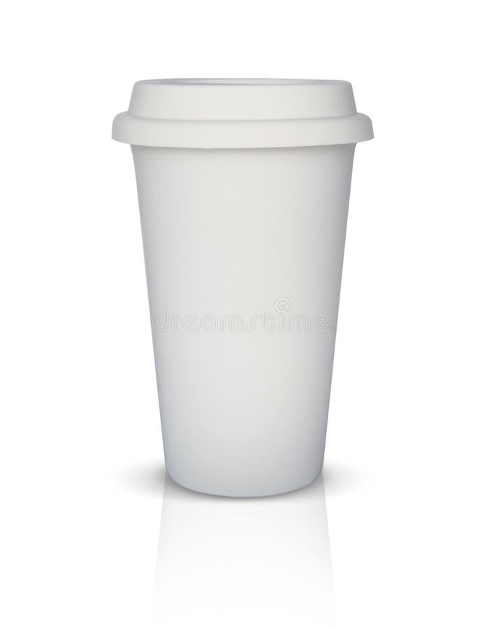 Lokalisierte weiße Mitnehmerkaffeetasse stockfotos Lokalisierte weiße Mitnehmerkaffeetasse stockfotos