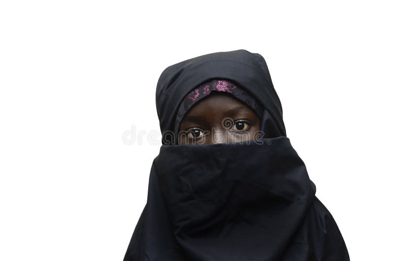 Lokalisierter afrikanischer arabischer Schulmädchen-Schleier Niqab stockbilder Lokalisierter afrikanischer arabischer Schulmädchen-Schleier Niqab stockbilder